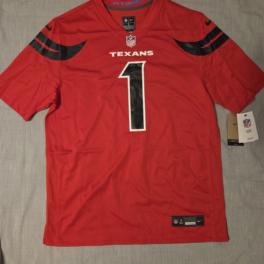 Nike Houston Texans Red #1 Diggs Men's Football Altermative Jersey